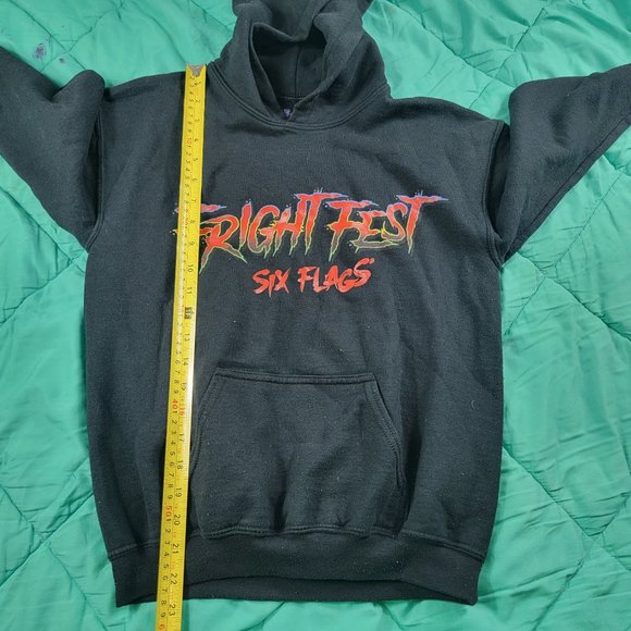 Six Flags Fright Fest Adults Large Pullover Scary Clown Black Long Sleeve - Picture 8 of 9
